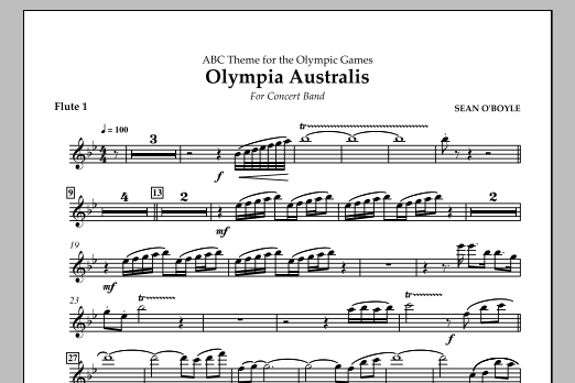 Sean O'Boyle Olympia Australis (Concert Band) - Flute 1 Sheet Music Notes & Chords for Concert Band - Download or Print PDF