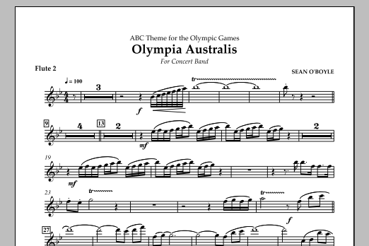 Sean O'Boyle Olympia Australis (Concert Band) - Flute 2 Sheet Music Notes & Chords for Concert Band - Download or Print PDF