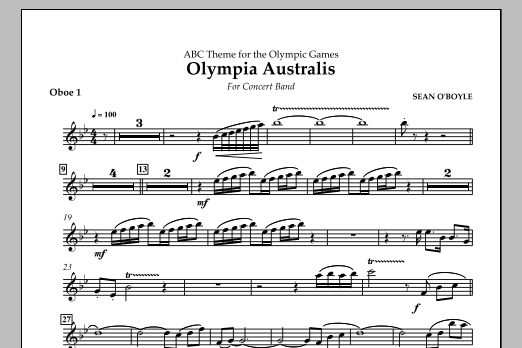 Sean O'Boyle Olympia Australis (Concert Band) - Oboe 1 Sheet Music Notes & Chords for Concert Band - Download or Print PDF