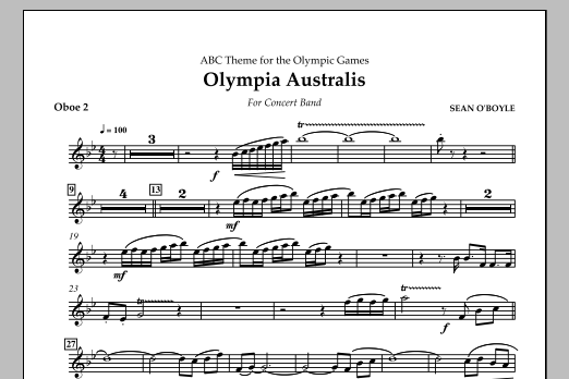 Sean O'Boyle Olympia Australis (Concert Band) - Oboe 2 Sheet Music Notes & Chords for Concert Band - Download or Print PDF