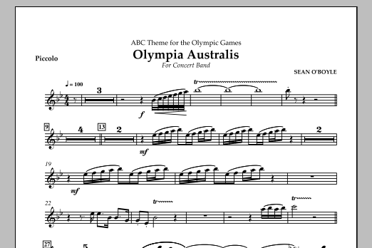 Sean O'Boyle Olympia Australis (Concert Band) - Piccolo Sheet Music Notes & Chords for Concert Band - Download or Print PDF