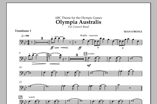 Sean O'Boyle Olympia Australis (Concert Band) - Trombone 1 Sheet Music Notes & Chords for Concert Band - Download or Print PDF