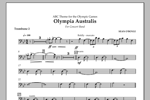 Sean O'Boyle Olympia Australis (Concert Band) - Trombone 2 Sheet Music Notes & Chords for Concert Band - Download or Print PDF