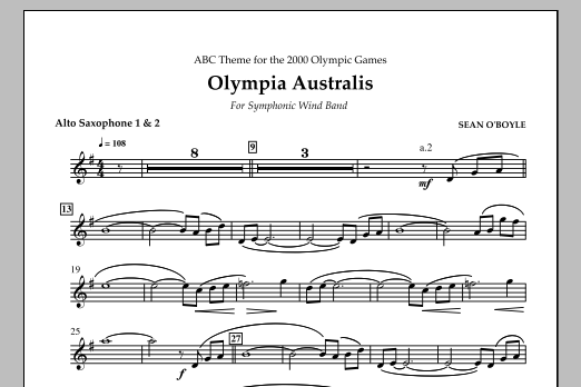 Sean O'Boyle Olympia Australis (Symphonic Wind Band) - Alto Sax 1,2 Sheet Music Notes & Chords for Concert Band - Download or Print PDF