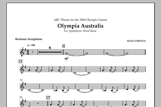 Sean O'Boyle Olympia Australis (Symphonic Wind Band) - Baritone Saxophone Sheet Music Notes & Chords for Concert Band - Download or Print PDF