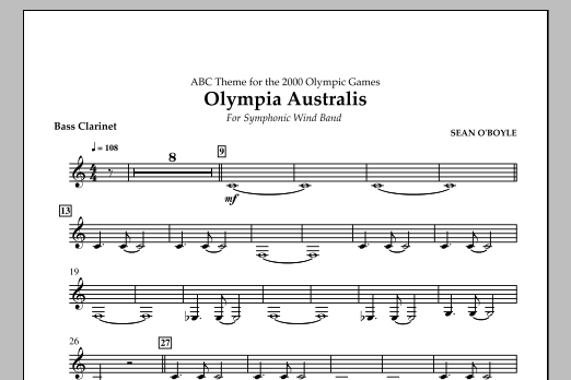 Sean O'Boyle Olympia Australis (Symphonic Wind Band) - Bass Clarinet Sheet Music Notes & Chords for Concert Band - Download or Print PDF