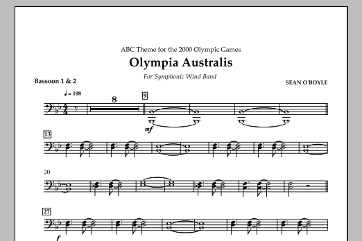 Sean O'Boyle Olympia Australis (Symphonic Wind Band) - Bassoon 1,2 Sheet Music Notes & Chords for Concert Band - Download or Print PDF