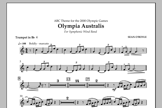 Sean O'Boyle Olympia Australis (Symphonic Wind Band) - Bb Trumpet 4 Sheet Music Notes & Chords for Concert Band - Download or Print PDF