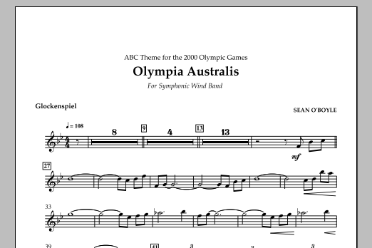 Sean O'Boyle Olympia Australis (Symphonic Wind Band) - Glockenspiel Sheet Music Notes & Chords for Concert Band - Download or Print PDF