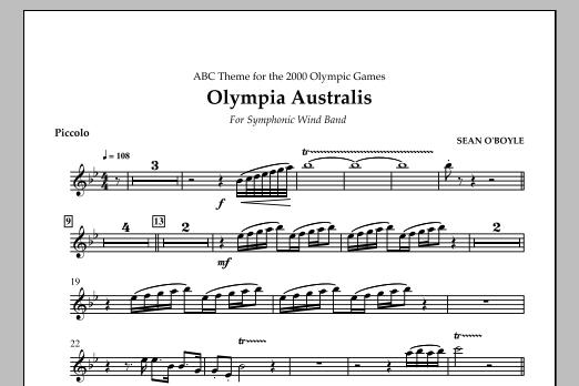 Sean O'Boyle Olympia Australis (Symphonic Wind Band) - Piccolo Sheet Music Notes & Chords for Concert Band - Download or Print PDF