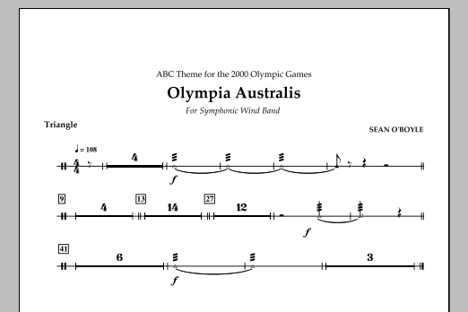 Sean O'Boyle Olympia Australis (Symphonic Wind Band) - Triangle Sheet Music Notes & Chords for Concert Band - Download or Print PDF