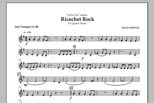 Sean O'Boyle Ricochet Rock - 2nd Trumpet in Bb Sheet Music Notes & Chords for Concert Band - Download or Print PDF