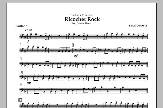Sean O'Boyle Ricochet Rock - Baritone Sheet Music Notes & Chords for Concert Band - Download or Print PDF