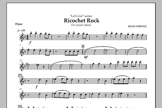 Sean O'Boyle Ricochet Rock - Flute Sheet Music Notes & Chords for Concert Band - Download or Print PDF