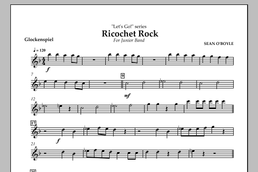 Sean O'Boyle Ricochet Rock - Glockenspiel Sheet Music Notes & Chords for Concert Band - Download or Print PDF