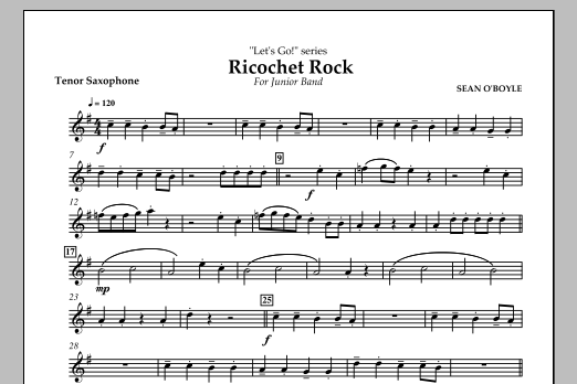 Sean O'Boyle Ricochet Rock - Tenor Sax Sheet Music Notes & Chords for Concert Band - Download or Print PDF