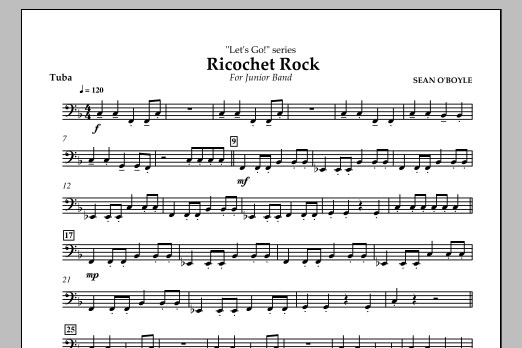 Sean O'Boyle Ricochet Rock - Tuba Sheet Music Notes & Chords for Concert Band - Download or Print PDF