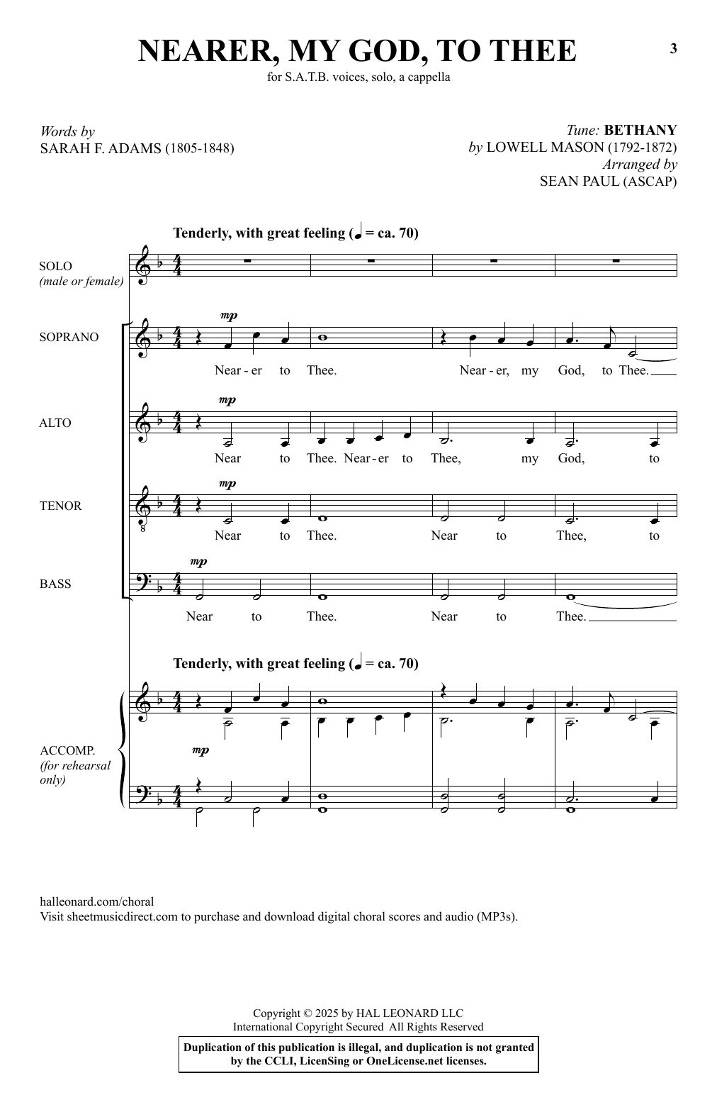 Sean Paul Nearer My God To Thee Sheet Music Notes & Chords for SATB Choir - Download or Print PDF Sean Paul Nearer My God To Thee Sheet Music Notes & Chords for SATB Choir - Download or Print PDF