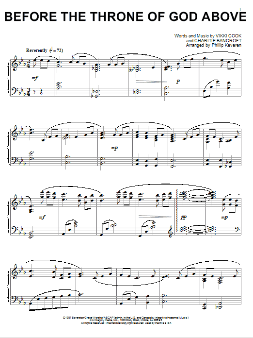 Selah Before The Throne Of God Above [Jazz version] (arr. Phillip Keveren) Sheet Music Notes & Chords for Piano Solo - Download or Print PDF