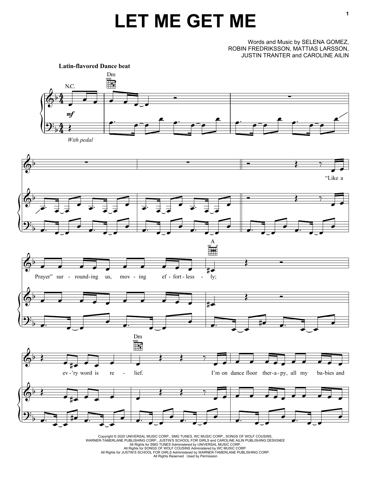 Selena Gomez Let Me Get Me Sheet Music Notes & Chords for Piano, Vocal & Guitar (Right-Hand Melody) - Download or Print PDF