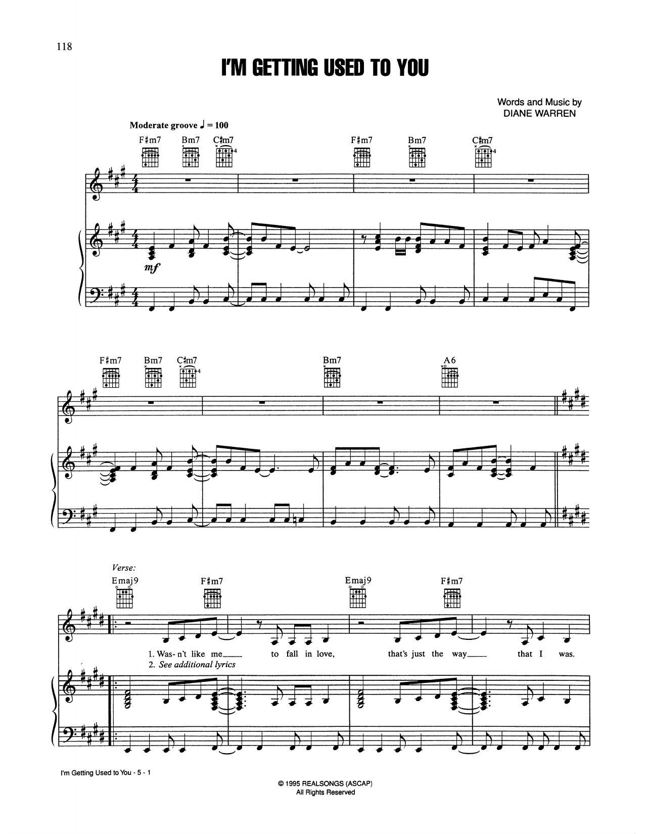 Selena I'm Getting Used To You Sheet Music Notes & Chords for Piano, Vocal & Guitar Chords (Right-Hand Melody) - Download or Print PDF