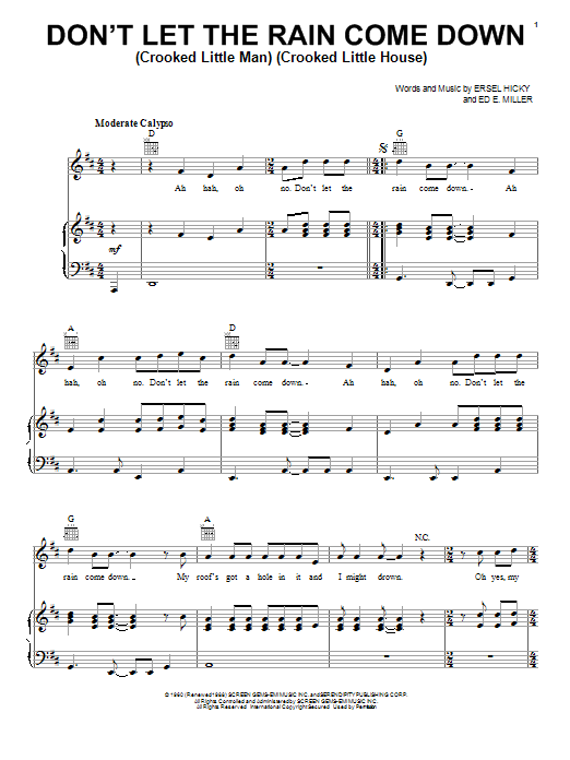 Serendipity Singers Don't Let The Rain Come Down (Crooked Little Man) (Crooked Little House) Sheet Music Notes & Chords for Ukulele - Download or Print PDF