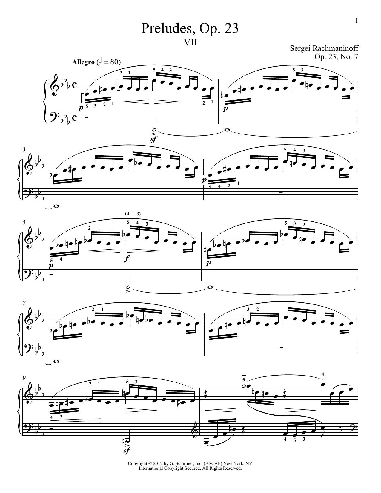Sergei Rachmaninoff Prelude In C Minor, Op. 23, No. 7 Sheet Music Notes & Chords for Piano - Download or Print PDF