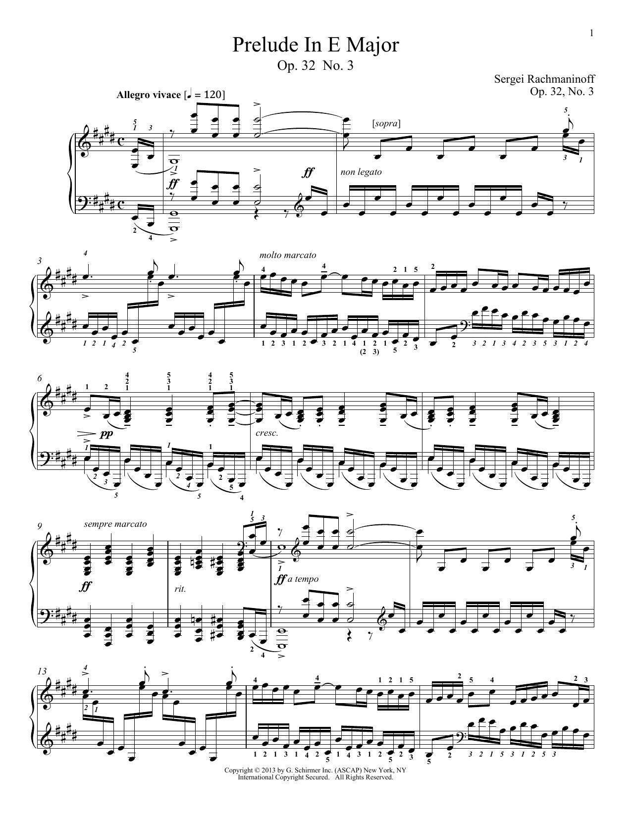 Alexandre Dossin Prelude In E Major, Op. 32, No. 3 Sheet Music Notes & Chords for Piano - Download or Print PDF