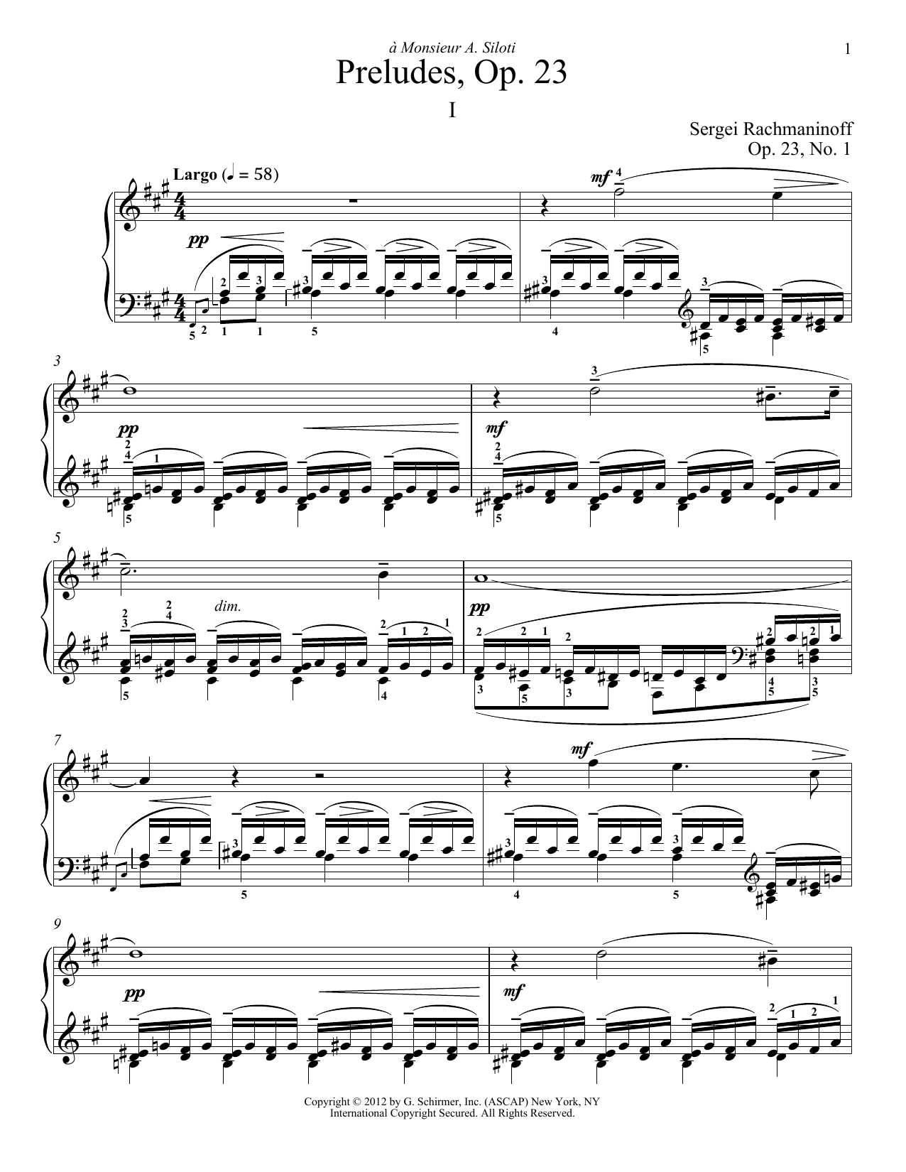 Sergei Rachmaninoff Prelude In F-Sharp Minor, Op. 23, No. 1 Sheet Music Notes & Chords for Piano - Download or Print PDF