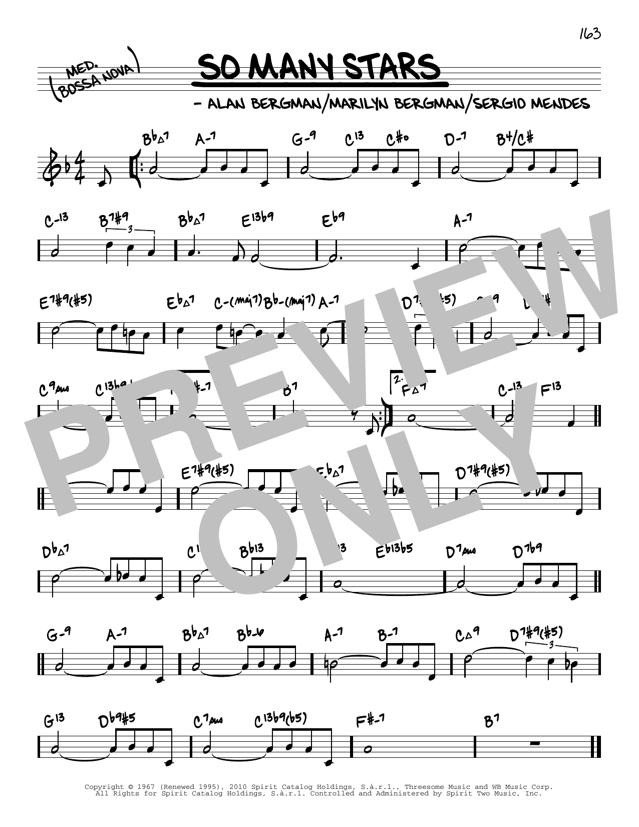 Sergio Mendes So Many Stars (arr. David Hazeltine) Sheet Music Notes & Chords for Real Book – Enhanced Chords - Download or Print PDF