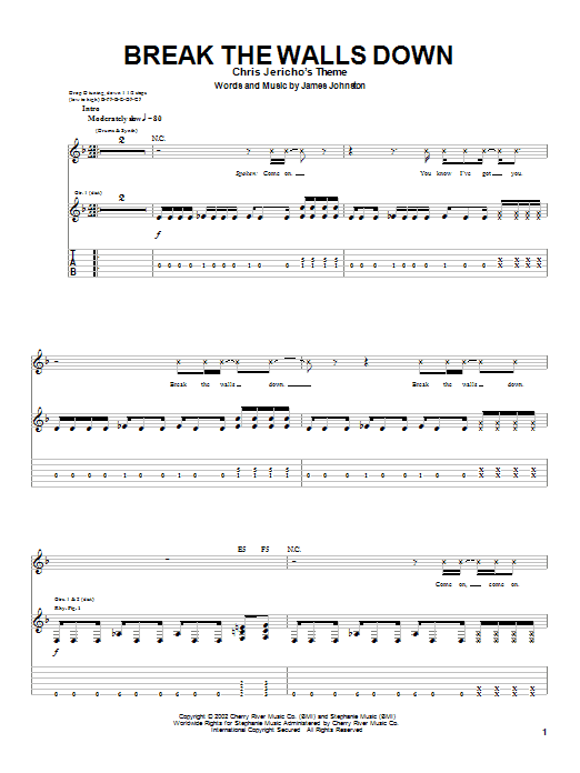 Sevendust Break The Walls Down Sheet Music Notes & Chords for Guitar Tab - Download or Print PDF