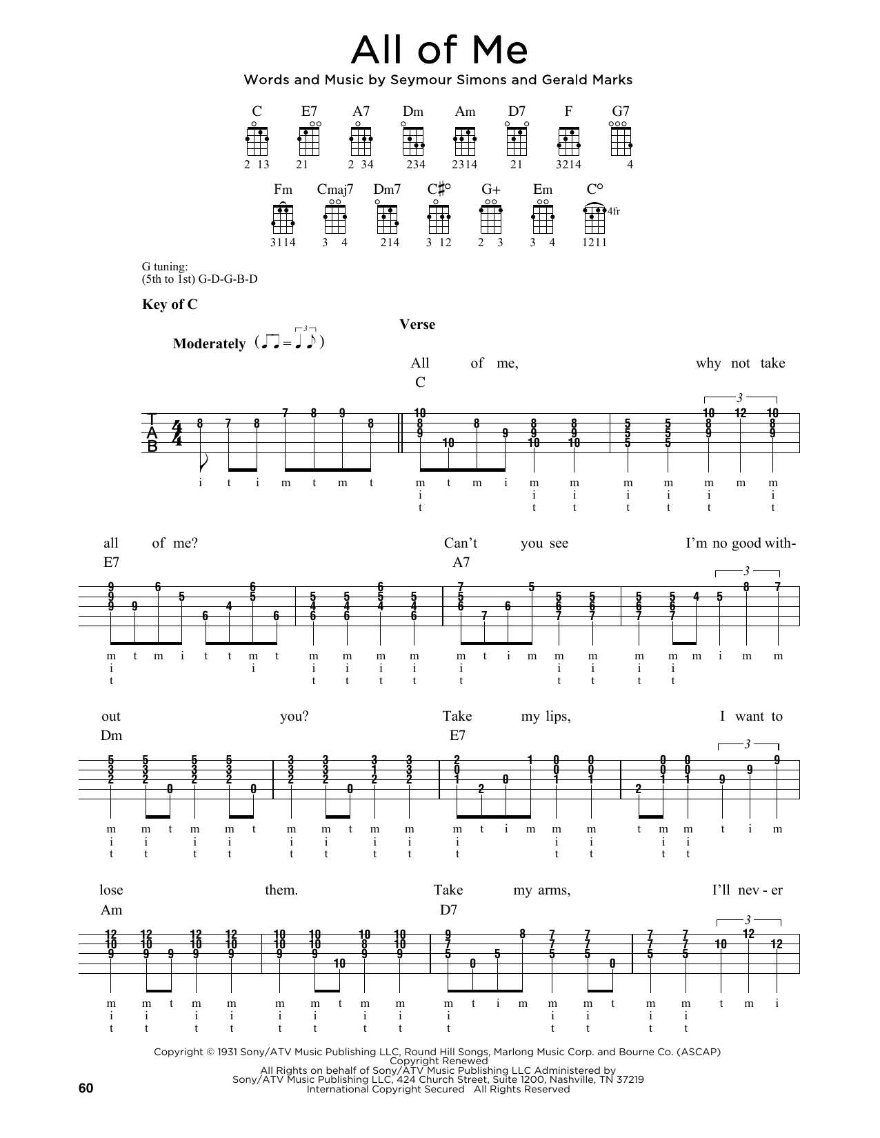 Seymour Simons All Of Me Sheet Music Notes & Chords for Easy Piano - Download or Print PDF