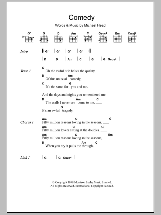 Shack Comedy Sheet Music Notes & Chords for Lyrics & Chords - Download or Print PDF