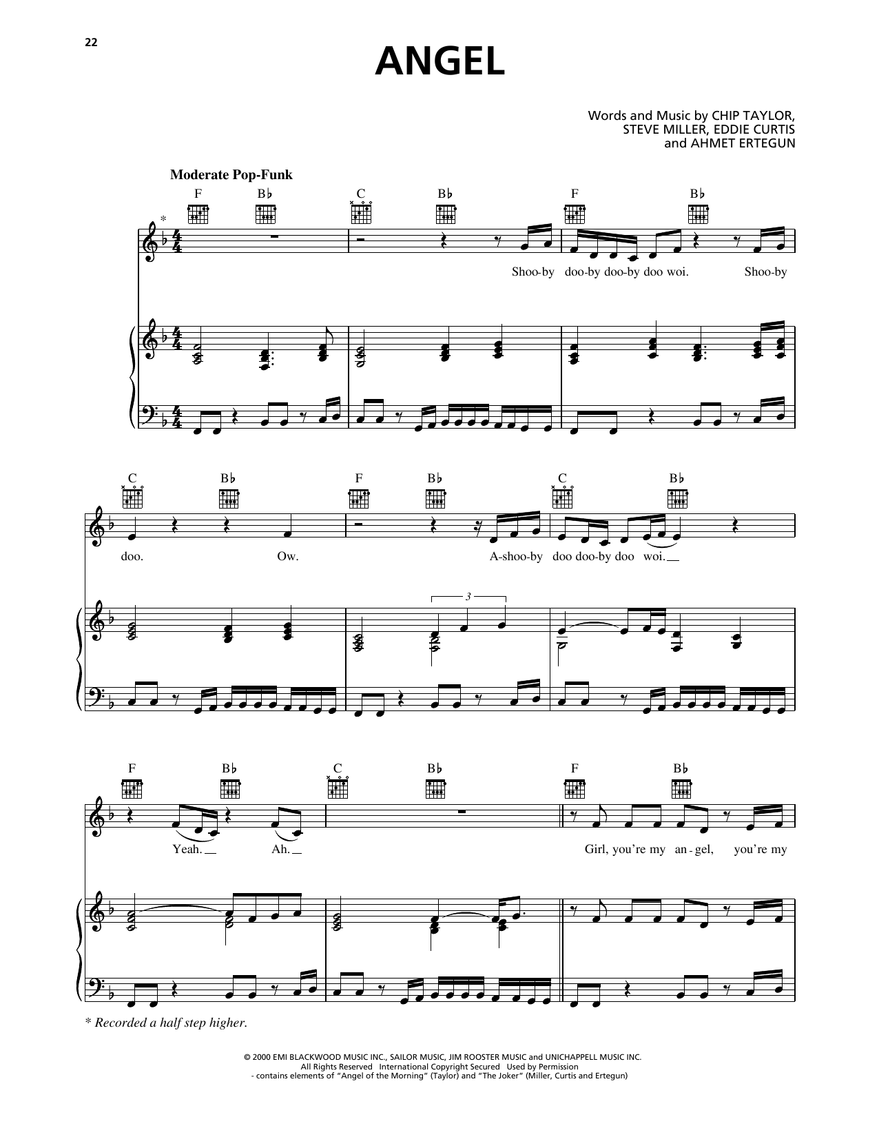 Shaggy and Rayvon Angel Sheet Music Notes & Chords for Piano, Vocal & Guitar Chords (Right-Hand Melody) - Download or Print PDF