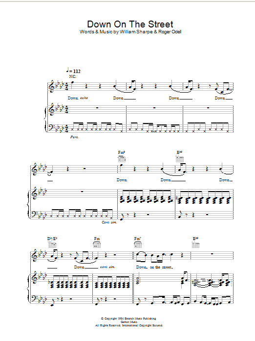 Shakatak Down On The Street Sheet Music Notes & Chords for Piano, Vocal & Guitar - Download or Print PDF