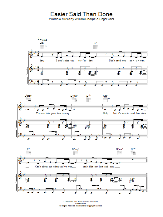 Shakatak Easier Said Than Done Sheet Music Notes & Chords for Piano, Vocal & Guitar - Download or Print PDF Shakatak Easier Said Than Done Sheet Music Notes & Chords for Piano, Vocal & Guitar - Download or Print PDF