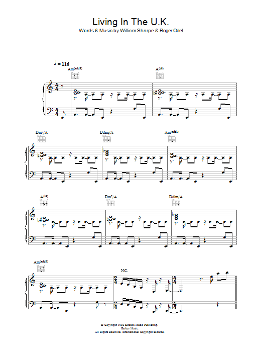 Shakatak Living In The UK Sheet Music Notes & Chords for Piano, Vocal & Guitar - Download or Print PDF