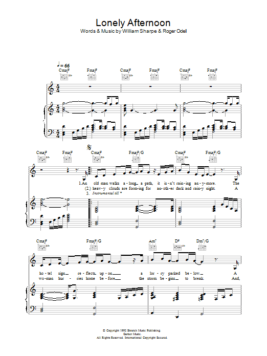 Shakatak Lonely Afternoon Sheet Music Notes & Chords for Piano, Vocal & Guitar - Download or Print PDF