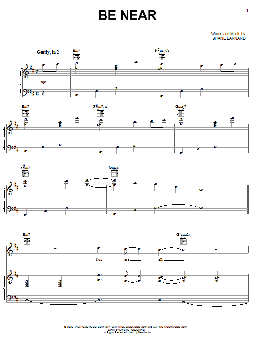 Shane & Shane Be Near Sheet Music Notes & Chords for Piano, Vocal & Guitar (Right-Hand Melody) - Download or Print PDF