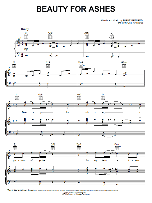 Shane & Shane Beauty For Ashes Sheet Music Notes & Chords for Piano, Vocal & Guitar (Right-Hand Melody) - Download or Print PDF