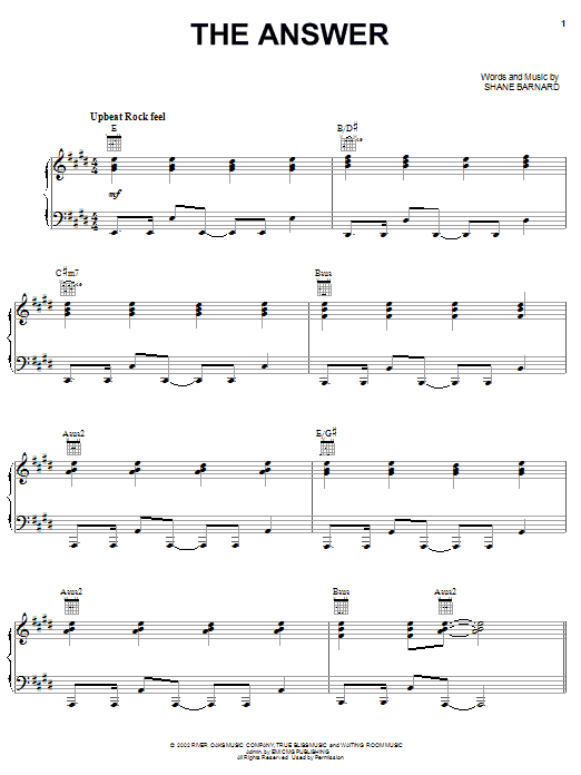 Shane & Shane The Answer Sheet Music Notes & Chords for Piano, Vocal & Guitar (Right-Hand Melody) - Download or Print PDF Shane & Shane The Answer Sheet Music Notes & Chords for Piano, Vocal & Guitar (Right-Hand Melody) - Download or Print PDF