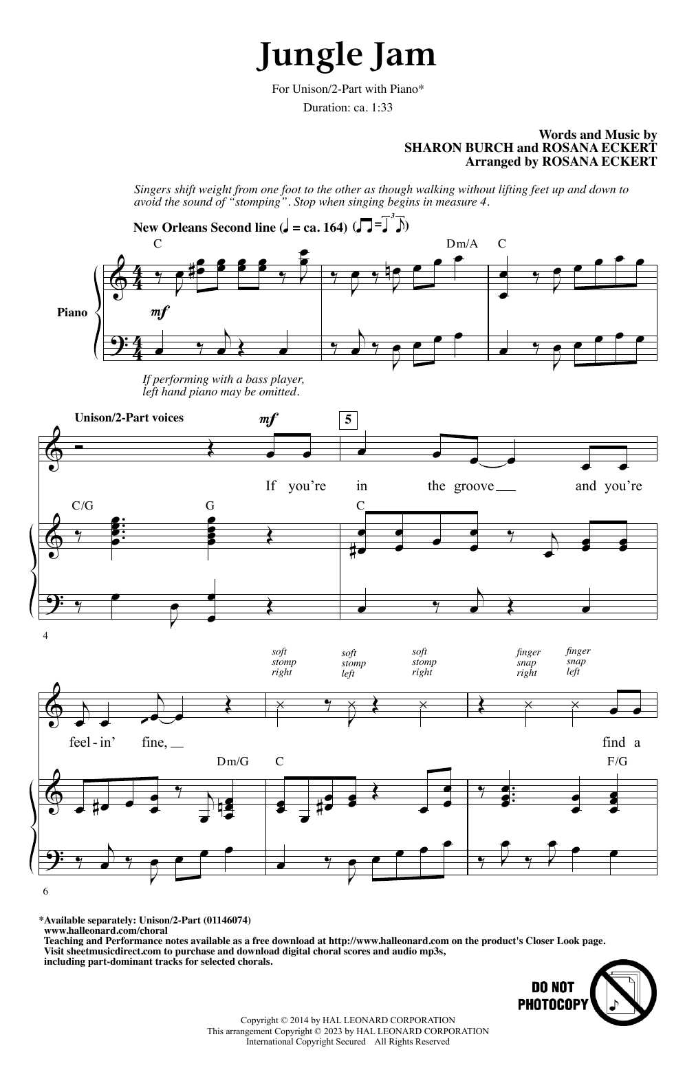 Sharon Burch and Rosana Eckert Jungle Jam Sheet Music Notes & Chords for Choir - Download or Print PDF