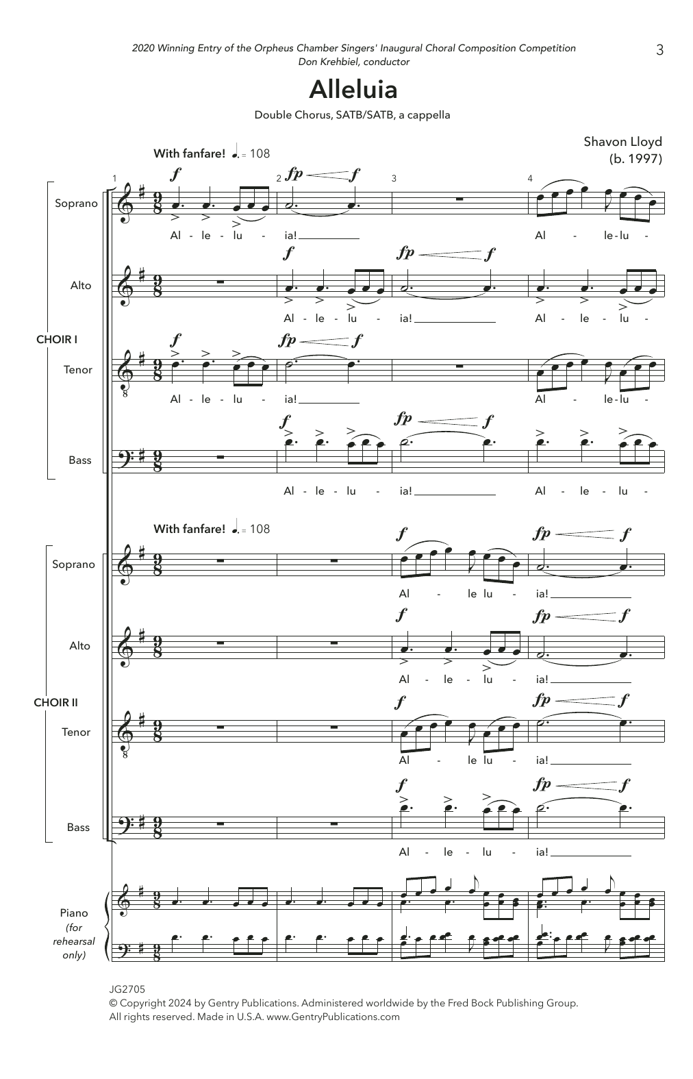 Shavon Lloyd Alleluia Sheet Music Notes & Chords for SATB Choir - Download or Print PDF