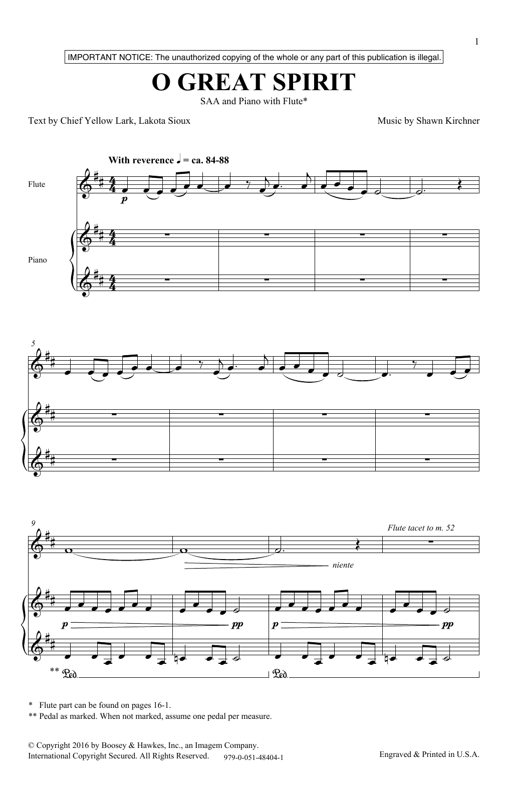 Shawn Kirchner O Great Spirit Sheet Music Notes & Chords for SSA - Download or Print PDF