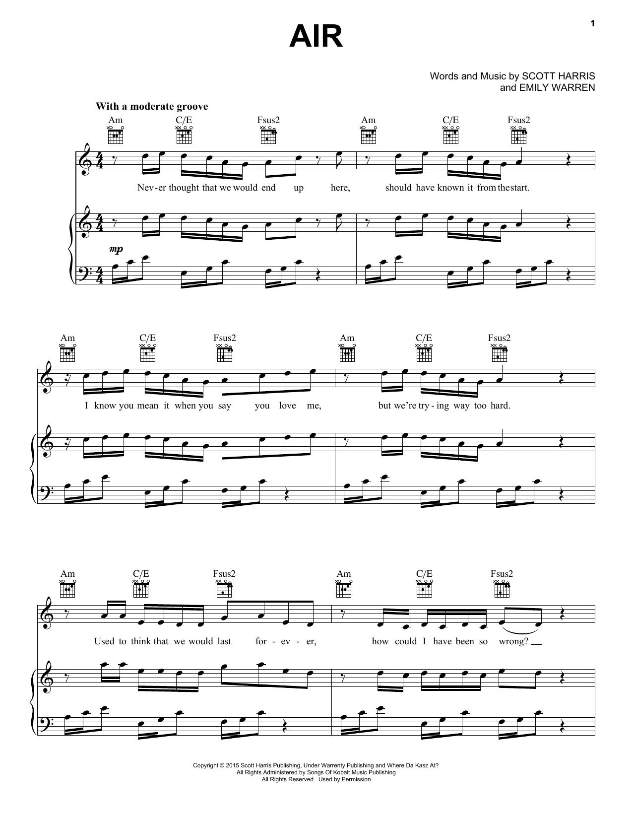 Shawn Mendes featuring Astrid Air Sheet Music Notes & Chords for Piano, Vocal & Guitar (Right-Hand Melody) - Download or Print PDF
