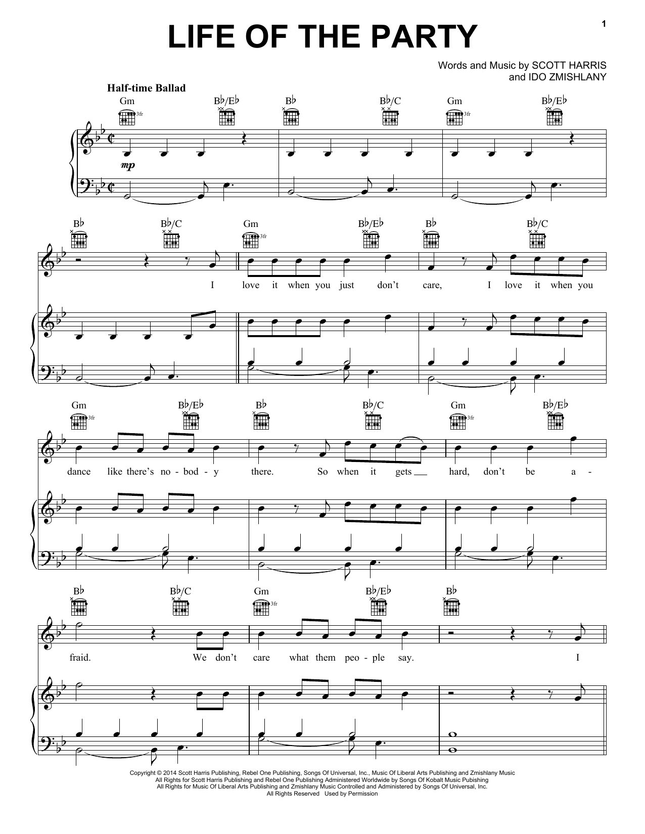 Shawn Mendes Life Of The Party Sheet Music Notes & Chords for Piano, Vocal & Guitar (Right-Hand Melody) - Download or Print PDF