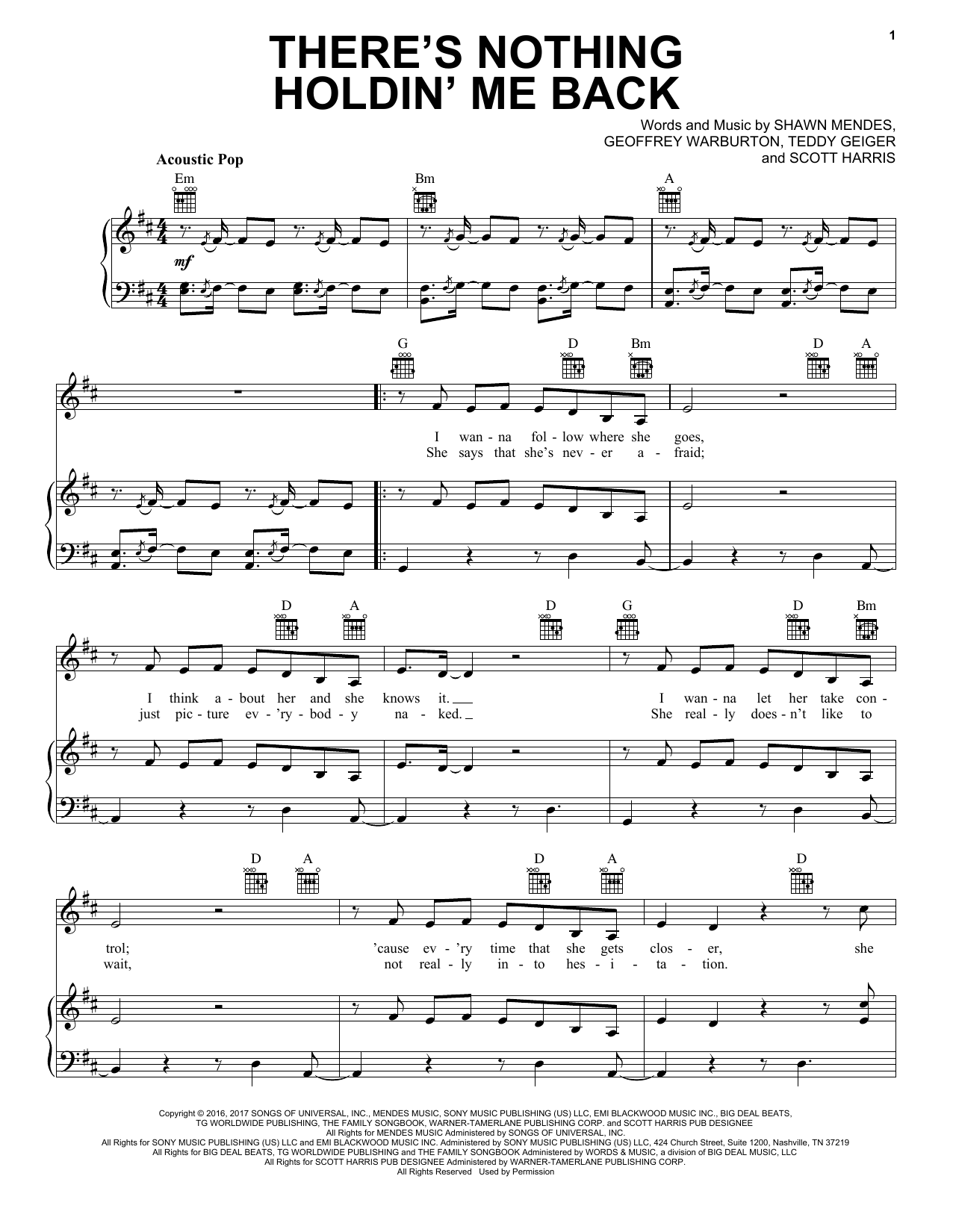 Shawn Mendes There's Nothing Holdin' Me Back Sheet Music Notes & Chords for Educational Piano - Download or Print PDF