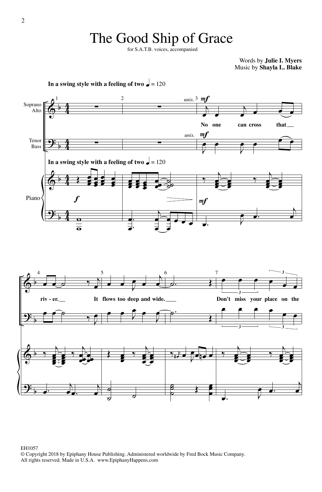 Shayla L. Blake The Good Ship Of Grace Sheet Music Notes & Chords for SATB Choir - Download or Print PDF