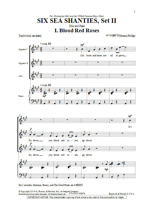 Sheena Phillips Six Sea Shanties Vol. 2 Sheet Music Notes & Chords for SSA - Download or Print PDF