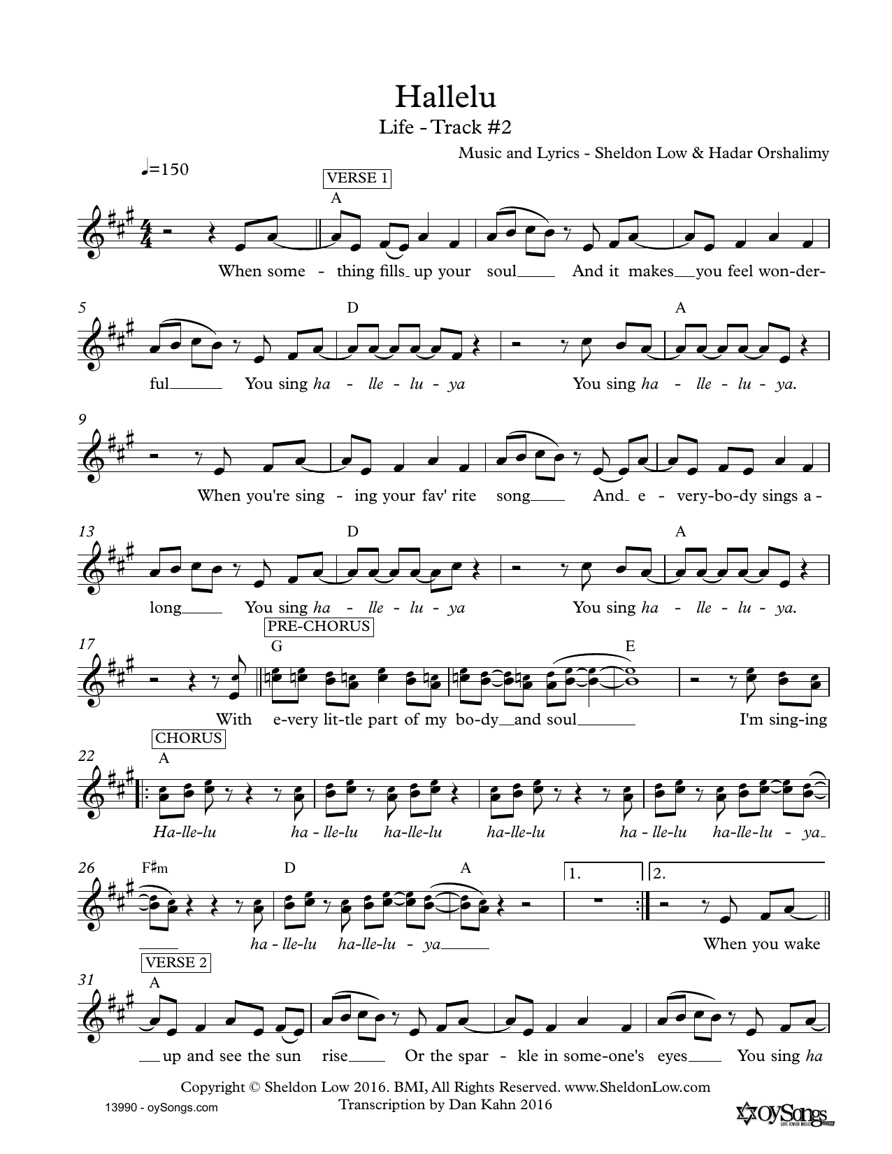 Sheldon Low Hallelu Sheet Music Notes & Chords for Lead Sheet / Fake Book - Download or Print PDF